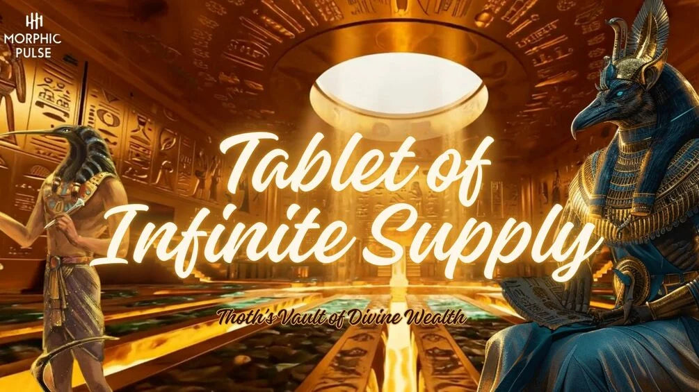 *🏺 Tablet of Infinite Supply: Thoth’s Vault of Divine Wealth — A Sacred Morphic Transmission from the Emerald Tablets